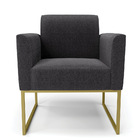 Poltrona Sala De Estar Industrial Dourado Marisa Bouclê D03 -