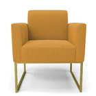 Poltrona Sala De Estar Industrial Dourado Marisa Bouclê D03 -