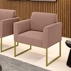 Poltrona Sala De Estar Industrial Dourado Marisa Bouclê D03 -