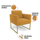 Poltrona Sala De Estar Industrial Dourado Marisa Bouclê Mosta