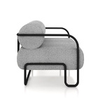 Poltrona Sala De Estar Industrial Preto Ameli Bouclê Cinza Cl