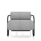 Poltrona Sala De Estar Industrial Preto Ameli Bouclê Cinza Cl