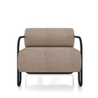 Poltrona Sala De Estar Industrial Preto Ameli Bouclê Creme K0