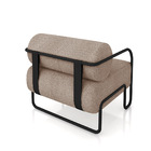 Poltrona Sala De Estar Industrial Preto Ameli Bouclê Creme K0