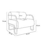 Poltrona Sala De Estar Industrial Preto Ameli Bouclê Creme K0