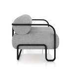 Poltrona Sala De Estar Industrial Preto Ameli Bouclê K01 - D'