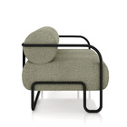 Poltrona Sala De Estar Industrial Preto Ameli Bouclê Oliva K0