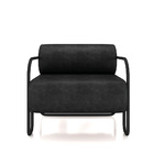 Poltrona Sala De Estar Industrial Preto Ameli Sintético Pu K0