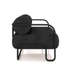 Poltrona Sala De Estar Industrial Preto Ameli Sintético Pu K0