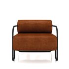 Poltrona Sala De Estar Industrial Preto Ameli Sintético Pu Ma