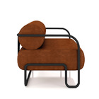 Poltrona Sala De Estar Industrial Preto Ameli Sintético Pu Ma