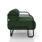 Poltrona Sala De Estar Industrial Preto Ameli Veludo K01 - D'