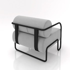 Poltrona Sala De Estar Industrial Preto Ameli Veludo K01 - D'