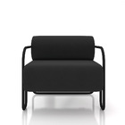 Poltrona Sala De Estar Industrial Preto Ameli Veludo K01 - D'