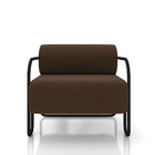 Poltrona Sala De Estar Industrial Preto Ameli Veludo K01 - D'