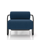 Poltrona Sala De Estar Industrial Preto Ameli Veludo K01 - D'