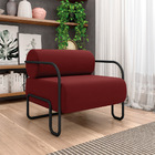 Poltrona Sala De Estar Industrial Preto Ameli Veludo K01 - D'