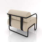 Poltrona Sala De Estar Industrial Preto Ameli Veludo K01 - D'