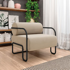 Poltrona Sala De Estar Industrial Preto Ameli Veludo K01 - D'