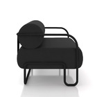 Poltrona Sala De Estar Industrial Preto Ameli Veludo Preto K0