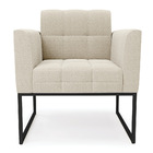 Poltrona Sala De Estar Industrial Preto Elisa Bouclê Bege D03
