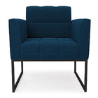 Poltrona Sala De Estar Industrial Preto Elisa Bouclê D03 - D'