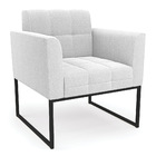 Poltrona Sala De Estar Industrial Preto Elisa Bouclê D03 - D'