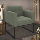 Poltrona Sala De Estar Industrial Preto Elisa Bouclê D03 - D'