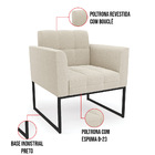 Poltrona Sala De Estar Industrial Preto Elisa Bouclê D03 - D'