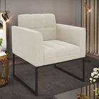 Poltrona Sala De Estar Industrial Preto Elisa Bouclê D03 - D'