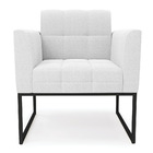 Poltrona Sala De Estar Industrial Preto Elisa Bouclê Off Whit