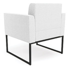 Poltrona Sala De Estar Industrial Preto Elisa Bouclê Off Whit