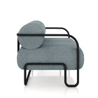 Poltrona Sala De Estar Industrial Preto Kit 2 Ameli Bouclê Az