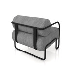 Poltrona Sala De Estar Industrial Preto Kit 2 Ameli Bouclê K0