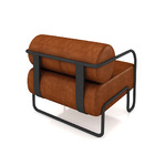 Poltrona Sala De Estar Industrial Preto Kit 2 Ameli Sintético