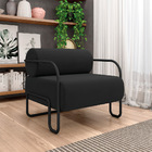 Poltrona Sala De Estar Industrial Preto Kit 2 Ameli Veludo K0