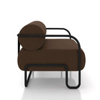 Poltrona Sala De Estar Industrial Preto Kit 2 Ameli Veludo K0