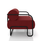 Poltrona Sala De Estar Industrial Preto Kit 2 Ameli Veludo K0