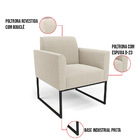 Poltrona Sala De Estar Industrial Preto Marisa Bouclê D03 - D