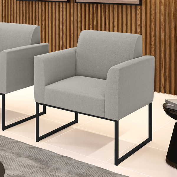 Poltrona Sala De Estar Industrial Preto Marisa Bouclê D03 - D