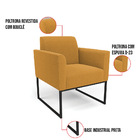 Poltrona Sala De Estar Industrial Preto Marisa Bouclê Mostard