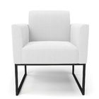 Poltrona Sala De Estar Industrial Preto Marisa Bouclê Off Whi