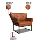 Poltrona Sala De Estar Industrial Pto Anitta Sintético Pu D03