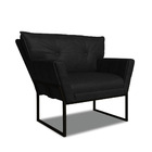 Poltrona Sala De Estar Industrial Pto Anitta Sintético Pu Pre