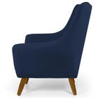 Poltrona Sala De Estar Juliet Pés De Madeira Veludo Azul