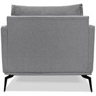 Poltrona Sala De Estar Liv 1 Lugar Pes Aço Linho Ezz