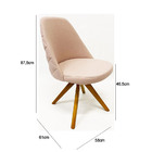 Poltrona Sala De Estar Maria Linho Rosé Base Madeira Giratóri