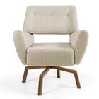 Poltrona Sala De Estar Melli Linho Bege