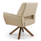 Poltrona Sala De Estar Melli Linho Bege Escuro