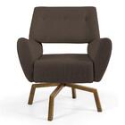 Poltrona Sala De Estar Melli Veludo Marrom